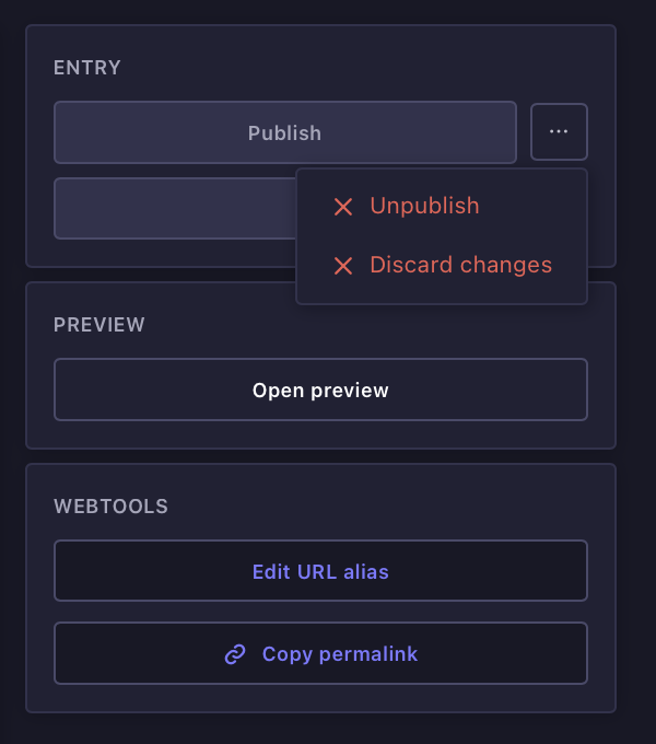 Figure 48 - More actions menu