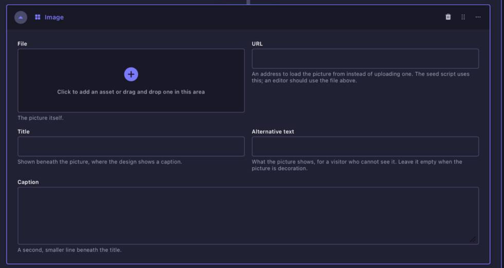 Single Image content block in Strapi