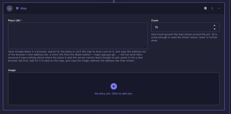 Map content block in Strapi