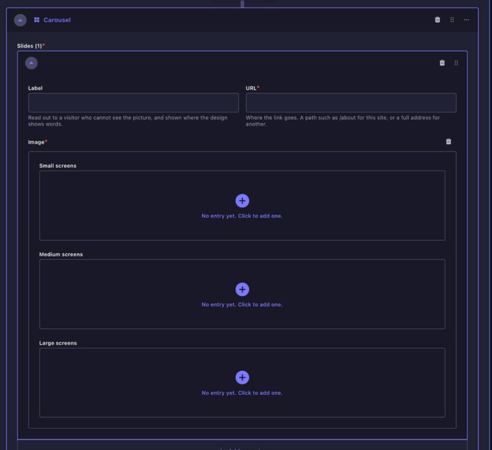 Carousel content block in Strapi