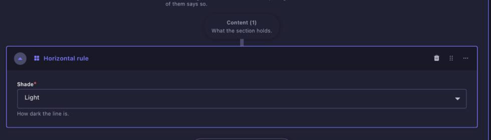Horizontal Rule content block in Strapi