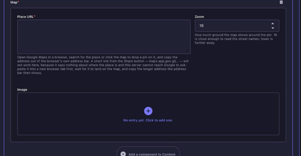 Image Stack and Content container block in Strapi