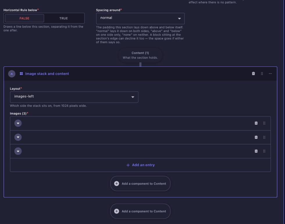 Map and Content container block in Strapi