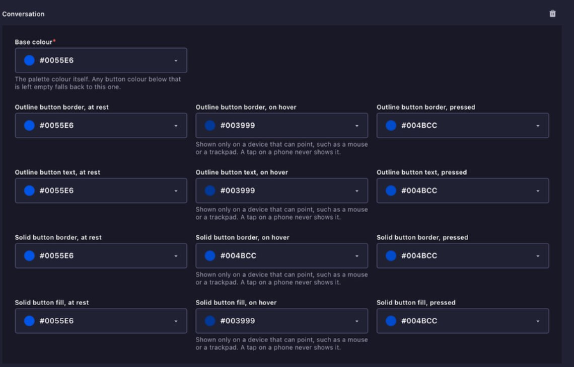 Conversation button colour controls
