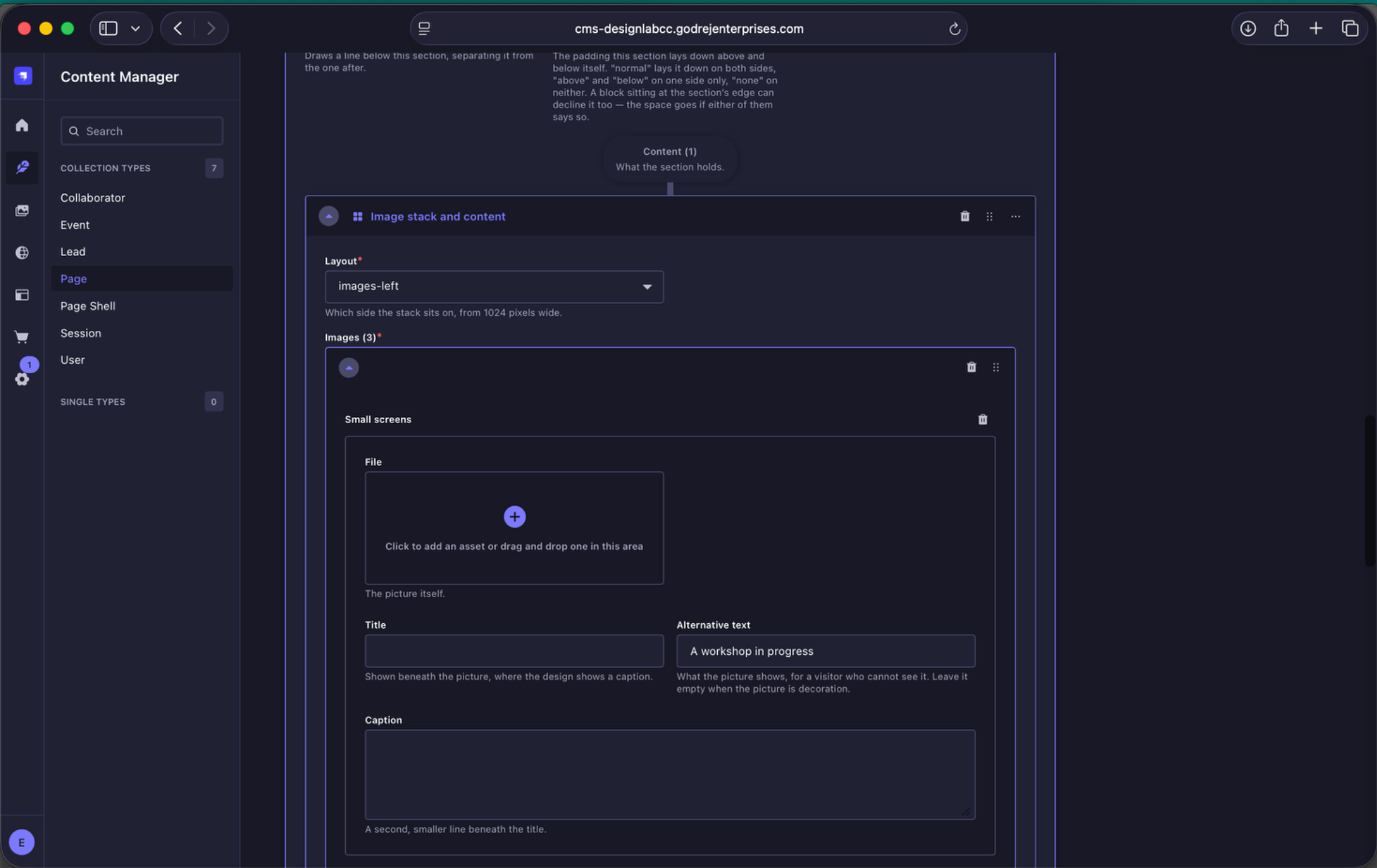 Theme image stack
